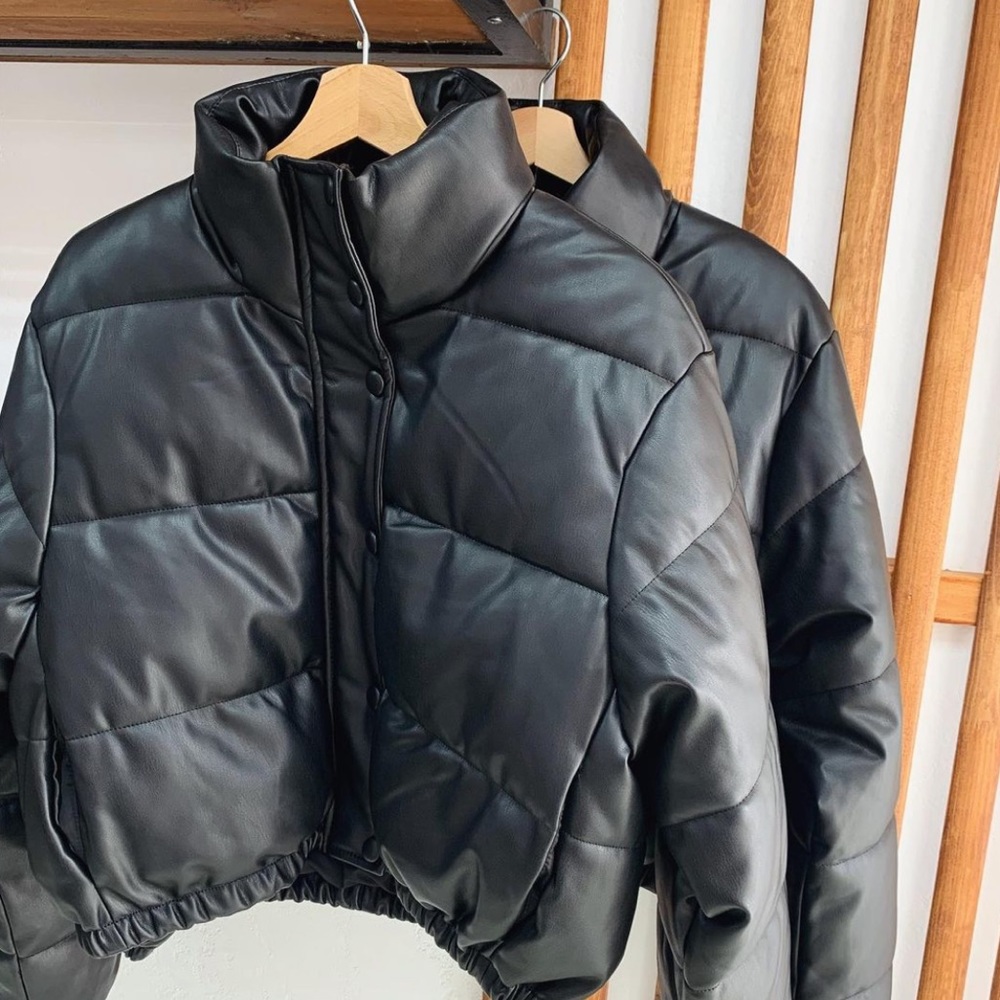 Shein faux leather puffer (zara dupe)
